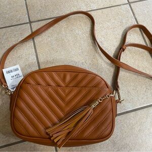 Brown Quilted Crossbody Bag